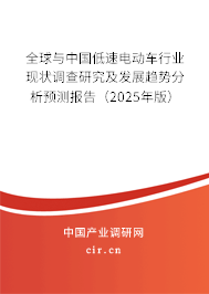 全球與中國低速電動車行業現狀調查研究及發展趨勢分析預測報告（2024年版）