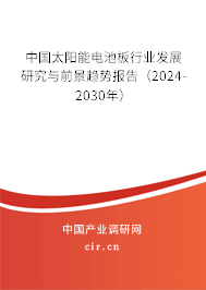 中國太陽能電池板行業(yè)發(fā)展研究與前景趨勢報告（2024-2030年）