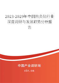 2023-2029年中國熱灸貼行業(yè)深度調研與發(fā)展趨勢分析報告