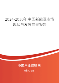 2024-2030年中國新能源市場現狀與發展前景報告