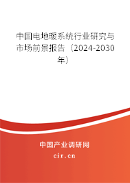 中國電地暖系統行業研究與市場前景報告（2024-2030年）