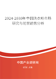 2024-2030年中國洗衣粉市場研究與前景趨勢分析