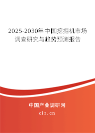 2025-2030年中國挖掘機市場調查研究與趨勢預測報告