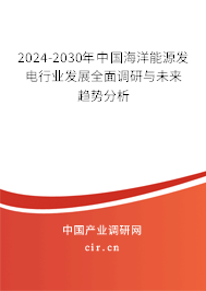 2024-2030年中國海洋能源發電行業發展全面調研與未來趨勢分析