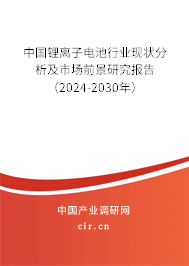 中國鋰離子電池行業現狀分析及市場前景研究報告（2024-2030年）