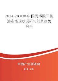 2024-2030年中國丙烯酸三防漆市場現狀調研與前景趨勢報告