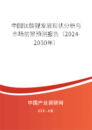 中國鈦酸鋰發展現狀分析與市場前景預測報告（2024-2030年）