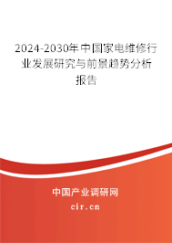 2024-2030年中國家電維修行業(yè)發(fā)展研究與前景趨勢(shì)分析報(bào)告