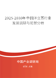 2025-2030年中國(guó)泮立蘇行業(yè)發(fā)展調(diào)研與前景分析