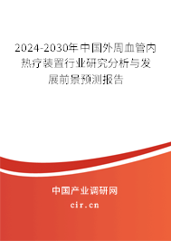 2024-2030年中國外周血管內熱療裝置行業研究分析與發展前景預測報告