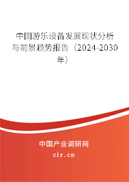 中國(guó)游樂(lè)設(shè)備發(fā)展現(xiàn)狀分析與前景趨勢(shì)報(bào)告（2024-2030年）