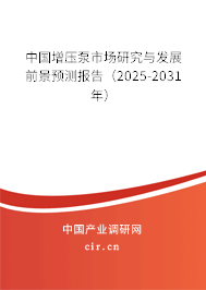 中國增壓泵市場研究與發展前景預測報告（2025-2031年）