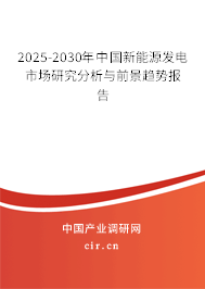 2025-2030年中國(guó)新能源發(fā)電市場(chǎng)研究分析與前景趨勢(shì)報(bào)告