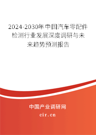 2024-2030年中國汽車零配件檢測行業發展深度調研與未來趨勢預測報告