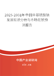 2025-2031年中國辛基硫酸鈉發展現狀分析與市場前景預測報告